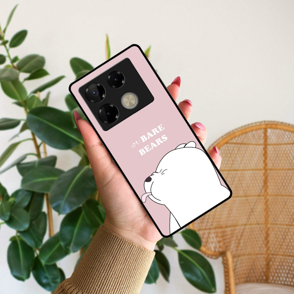 We Bare Bears Pink Glossy Metal Case Cover For Infinix