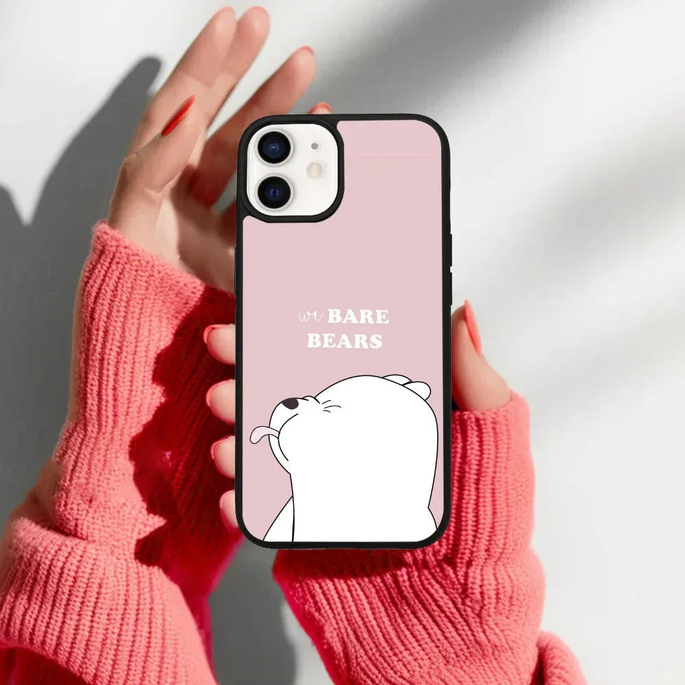 We Bare Bears Pink Glossy Metal Case Cover For iPhone - ShopOnCliQ