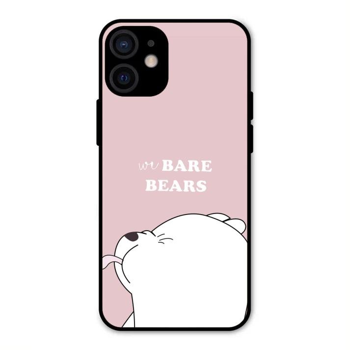 We Bare Bears Pink Glossy Metal Case Cover For iPhone 12 mini