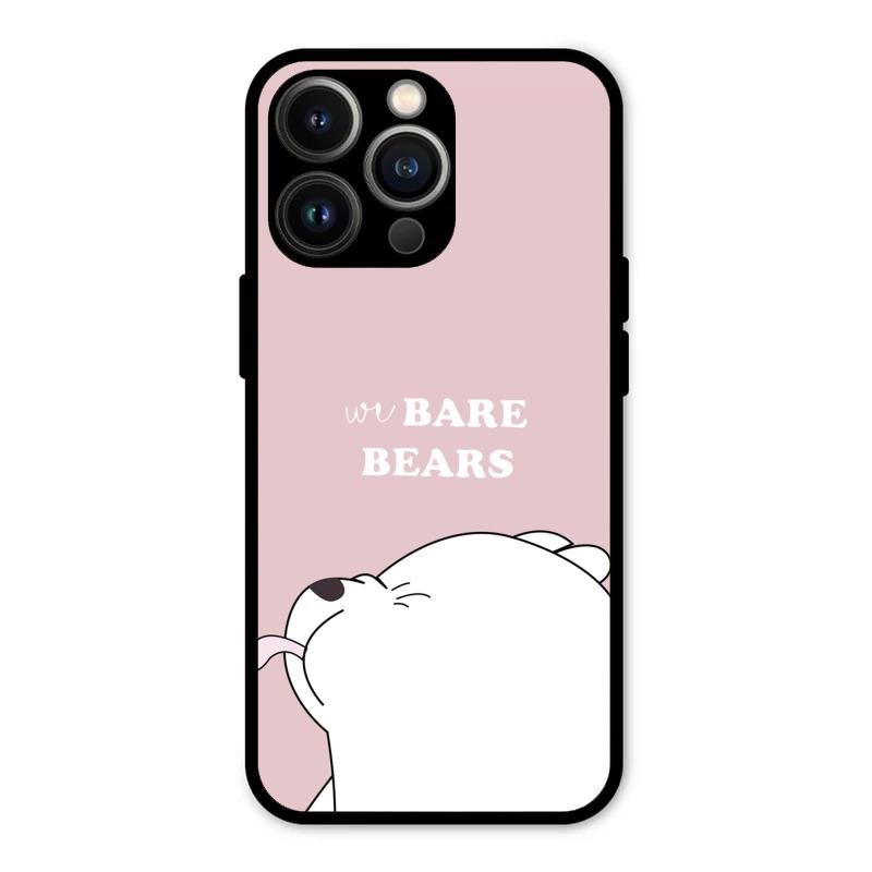 We Bare Bears Pink Glossy Metal Case Cover For iPhone 13 Pro Max