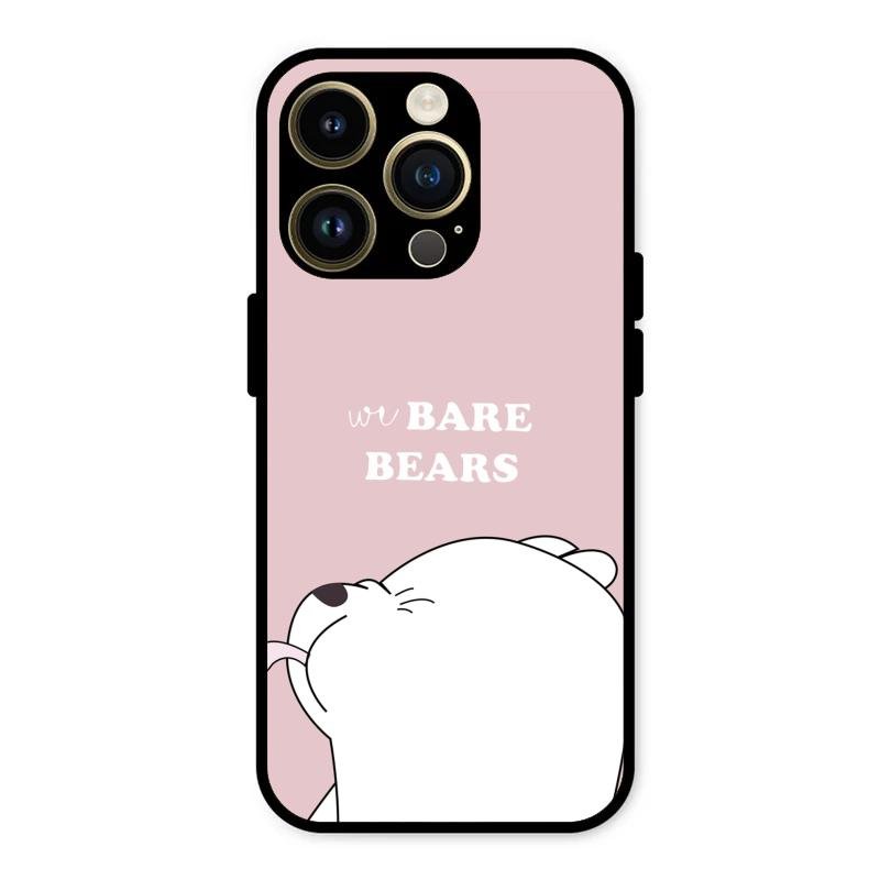 We Bare Bears Pink Glossy Metal Case Cover For iPhone 14 Pro Max