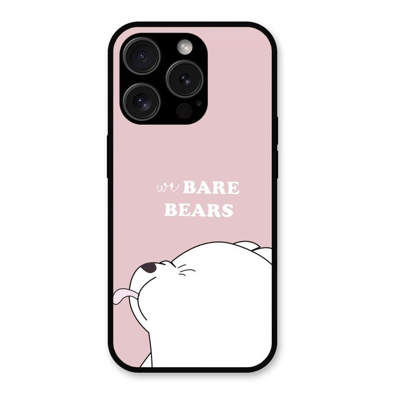 We Bare Bears Pink Glossy Metal Case Cover For iPhone 15 Pro