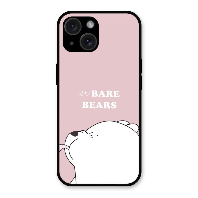 We Bare Bears Pink Glossy Metal Case Cover For iPhone 15