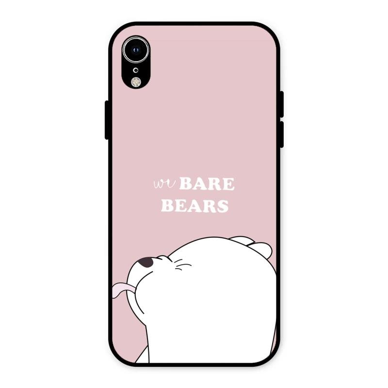 We Bare Bears Pink Glossy Metal Case Cover For iPhone XR