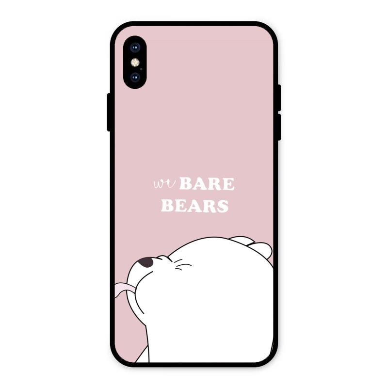 We Bare Bears Pink Glossy Metal Case Cover For iPhone XS Max