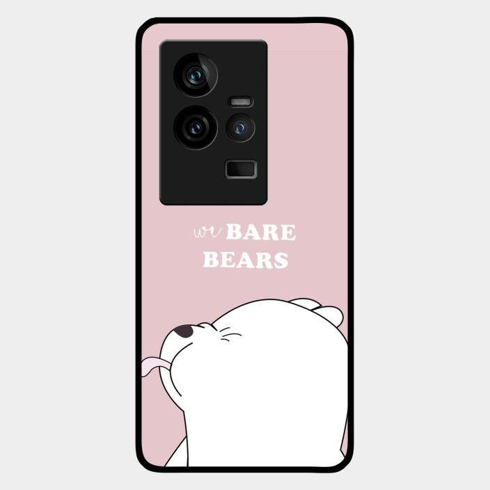 We Bare Bears Pink Glossy Metal Case Cover For Iqoo 11 5G