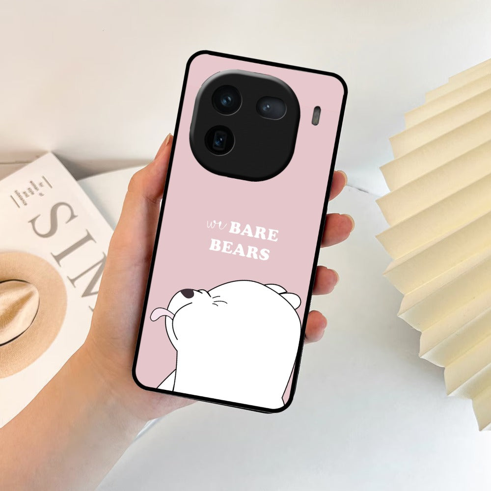 We Bare Bears Pink Glossy Metal Case Cover For Vivo