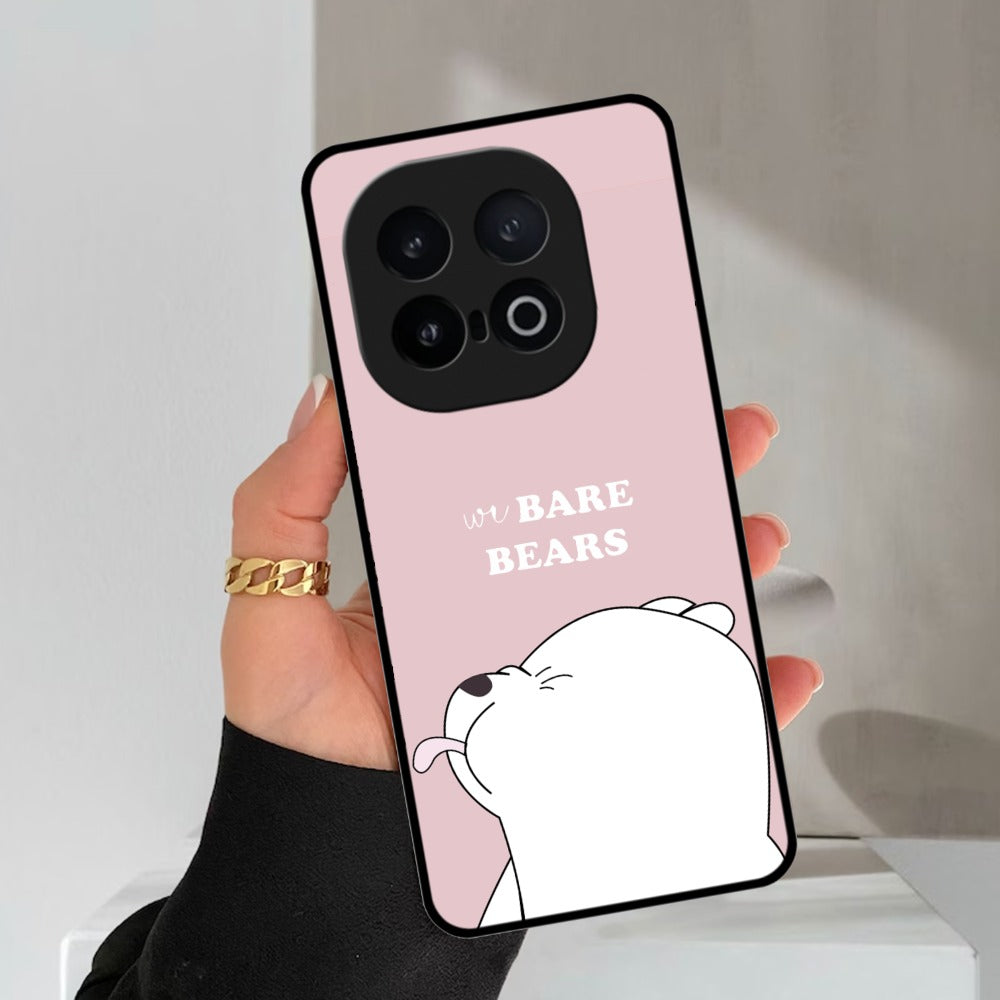 We Bare Bears Pink Glossy Metal Case Cover For Vivo