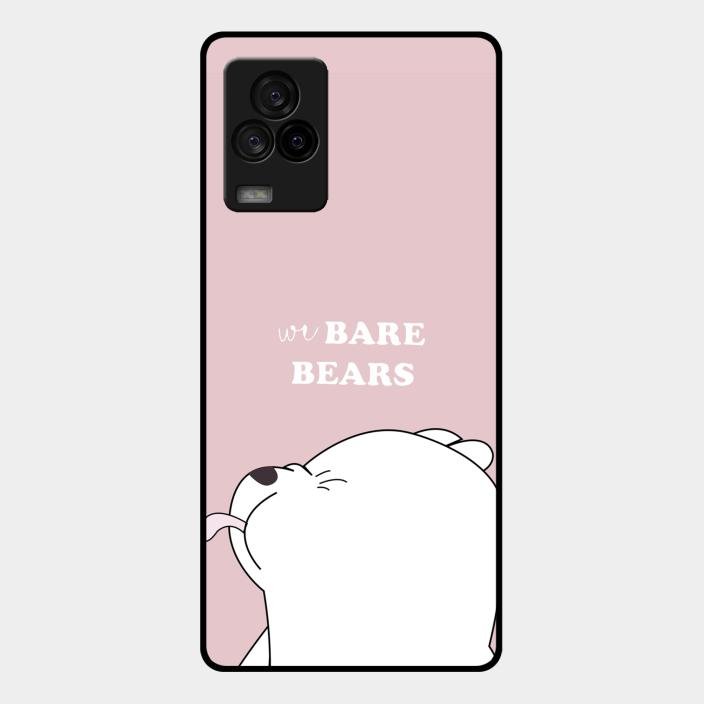 We Bare Bears Pink Glossy Metal Case Cover For Iqoo 7 Legend 5G