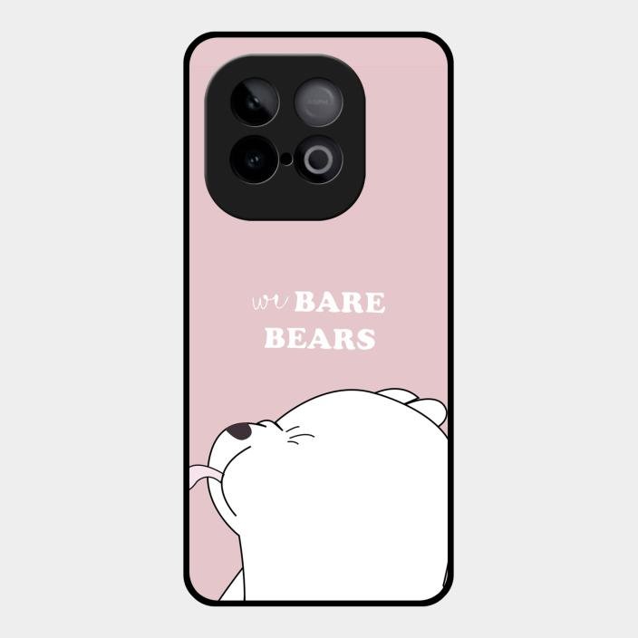 We Bare Bears Pink Glossy Metal Case Cover For Iqoo Neo 10 5G