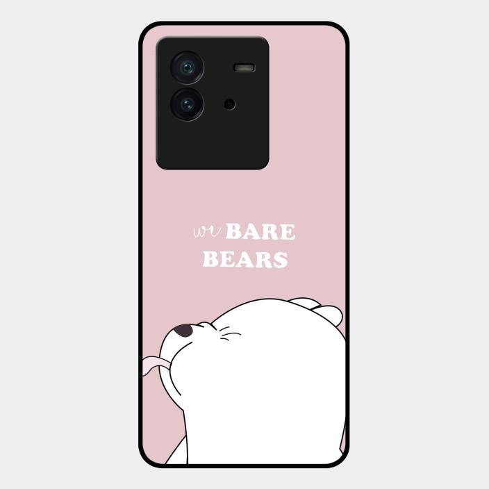 We Bare Bears Pink Glossy Metal Case Cover For Iqoo Neo 6 5G