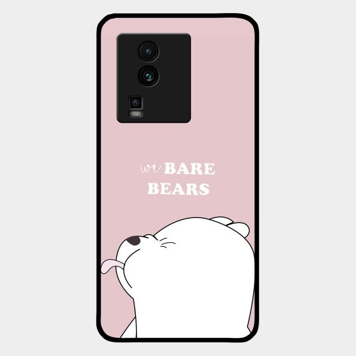 We Bare Bears Pink Glossy Metal Case Cover For Iqoo Neo 7 Pro 5G