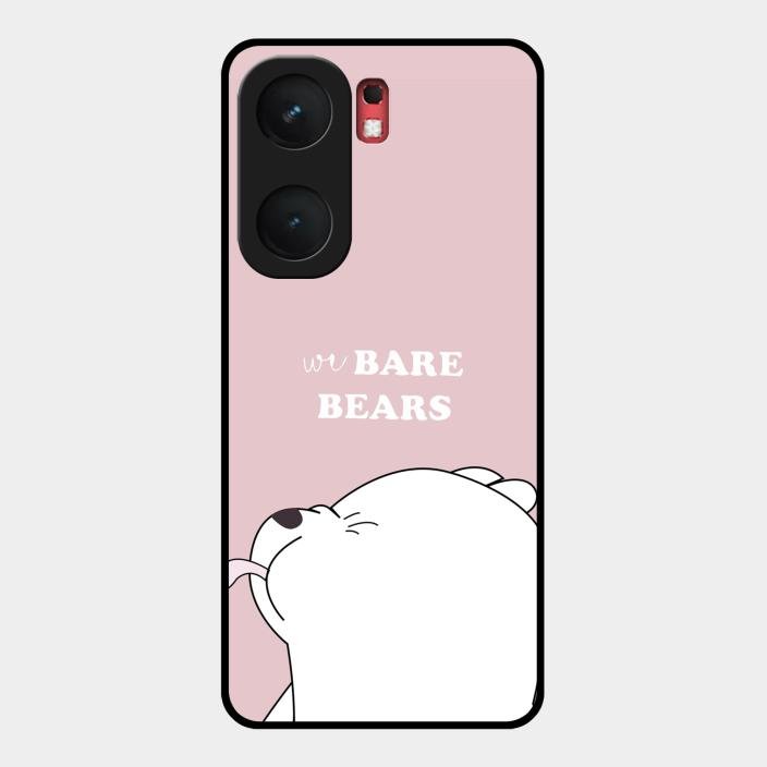 We Bare Bears Pink Glossy Metal Case Cover For Iqoo Neo 9 Pro 5G