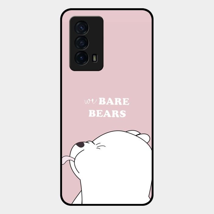 We Bare Bears Pink Glossy Metal Case Cover For Iqoo Z5 5G