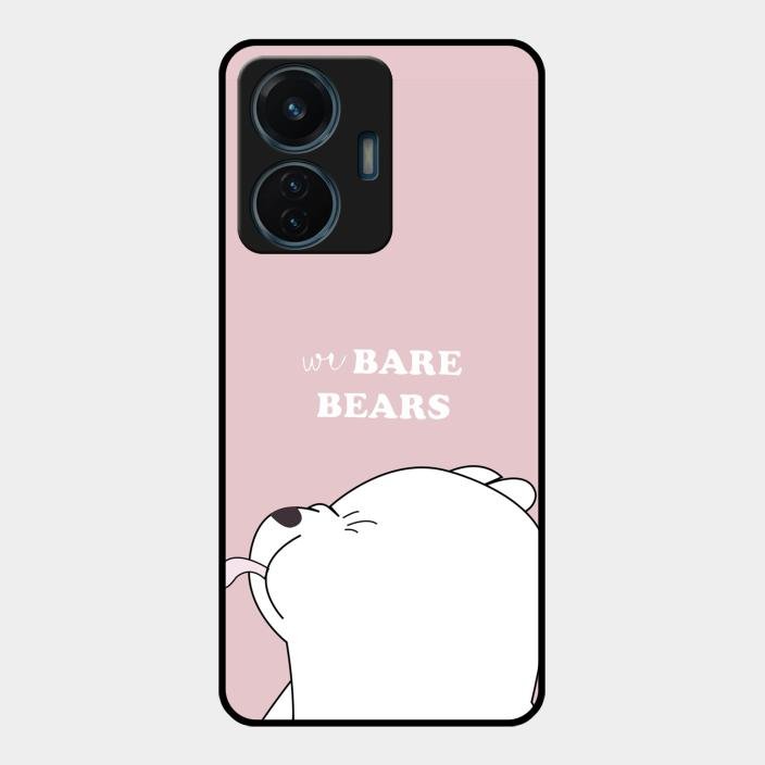 We Bare Bears Pink Glossy Metal Case Cover For Iqoo Z6 44W