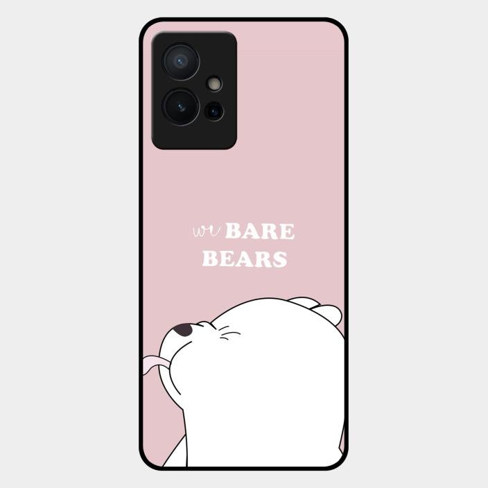 We Bare Bears Pink Glossy Metal Case Cover For Iqoo Z6 5G