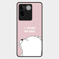 We Bare Bears Pink Glossy Metal Case Cover For Iqoo Z7 Pro 5G