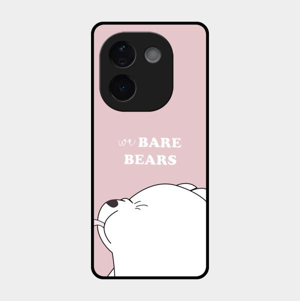 We Bare Bears Pink Glossy Metal Case Cover For Iqoo Z9S Pro 5G