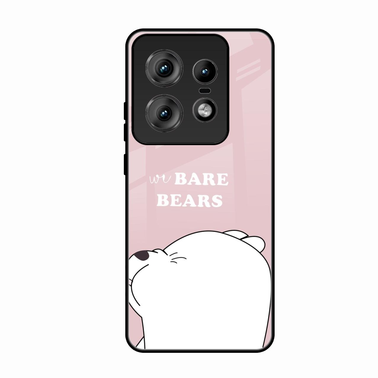 We Bare Bears Pink Glossy Metal Case Cover For Motorola Edge 50 Pro