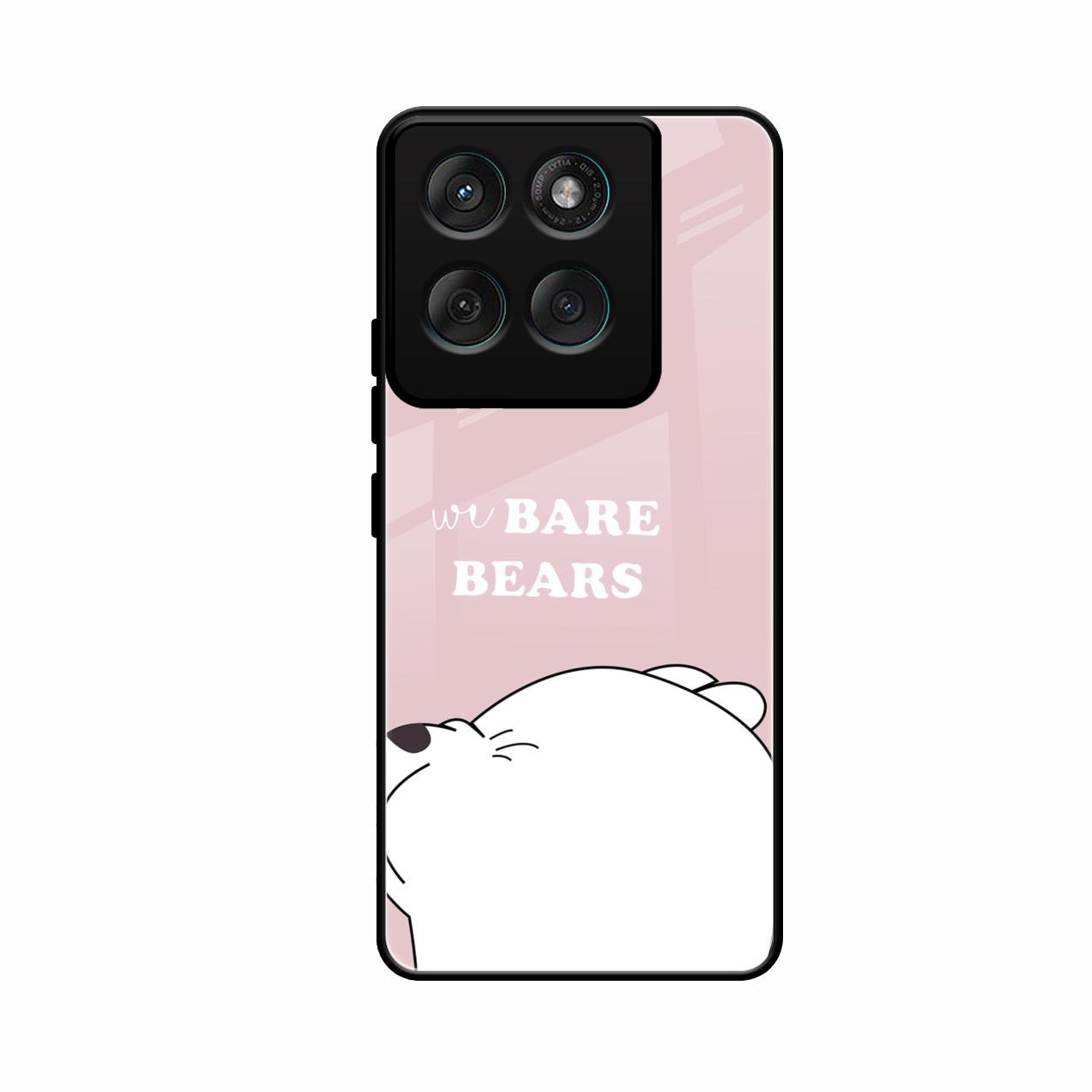 We Bare Bears Pink Glossy Metal Case Cover For Motorola Edge 70 5G