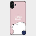 We Bare Bears Pink Glossy Metal Case Cover For Nothing Cmf Phone 1