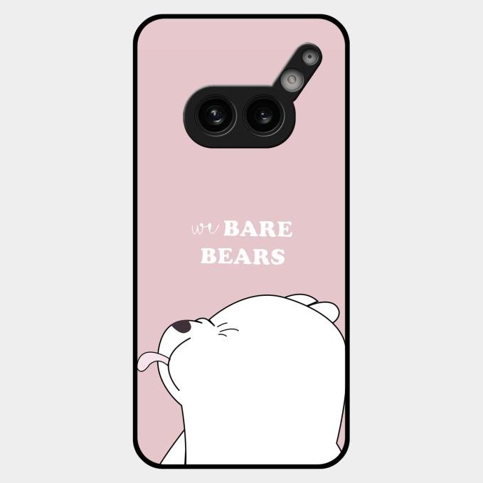 We Bare Bears Pink Glossy Metal Case Cover For Nothing Phone 2A Plus