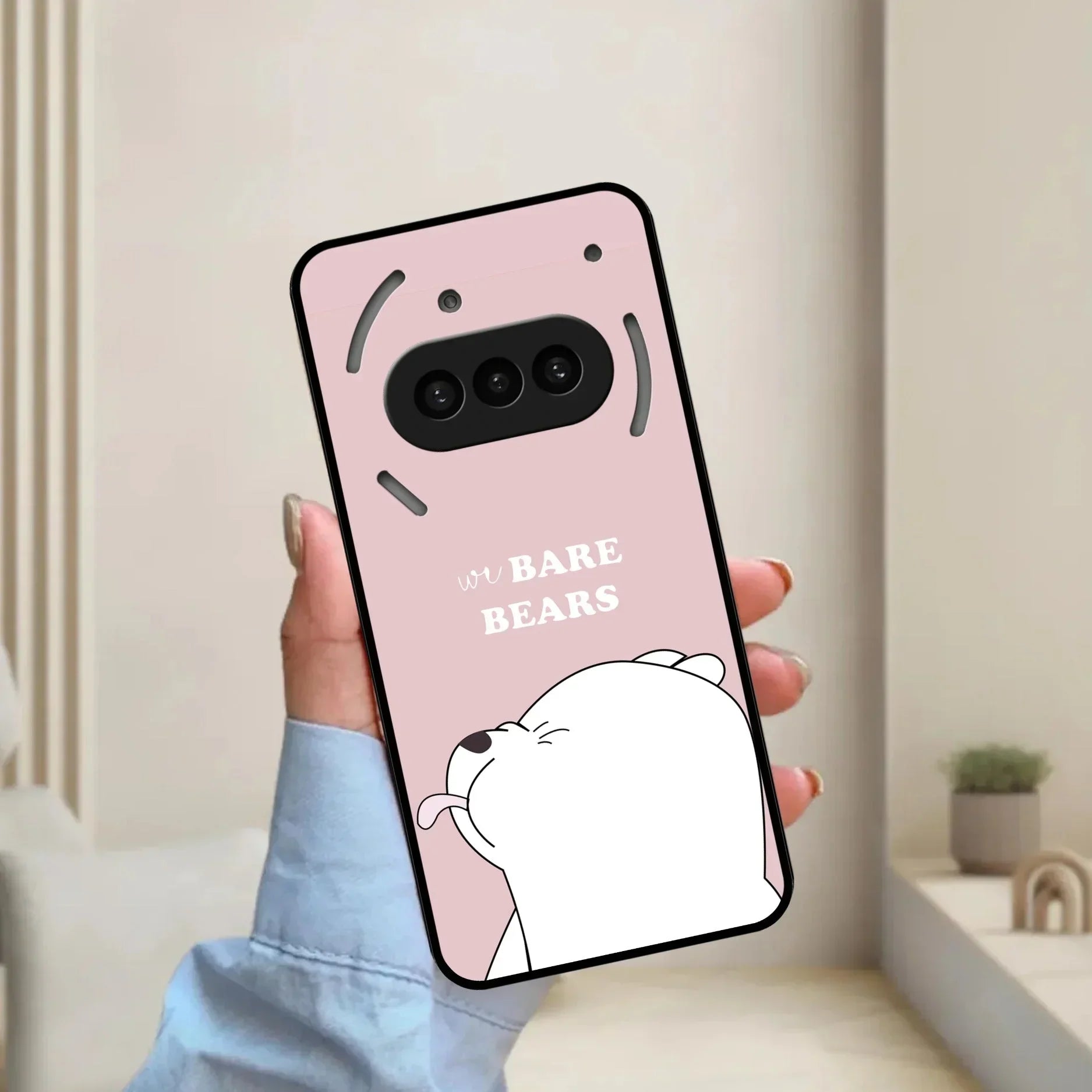 We Bare Bears Pink Glossy Metal Case Cover For Nothing - ShopOnCliQ