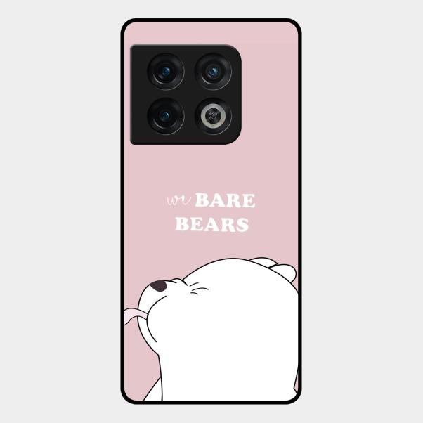 We Bare Bears Pink Glossy Metal Case Cover For Oneplus 10 Pro 5G