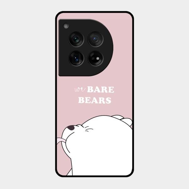 We Bare Bears Pink Glossy Metal Case Cover For Oneplus 12 5G