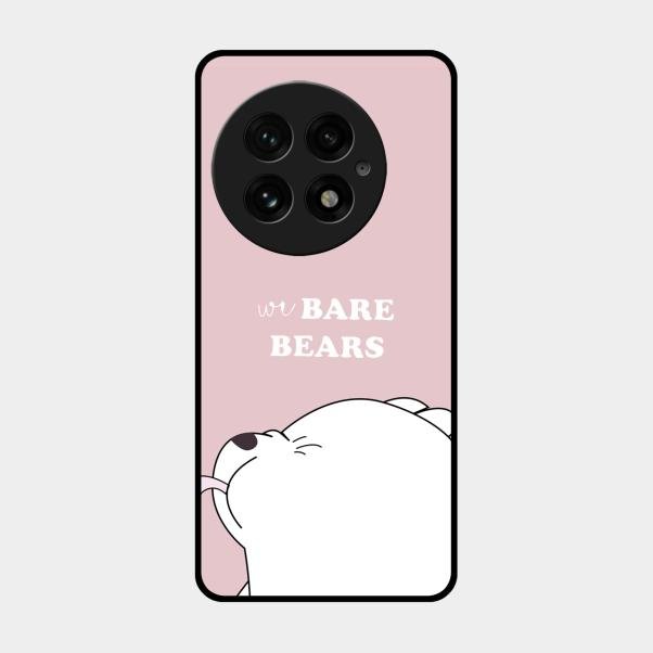 We Bare Bears Pink Glossy Metal Case Cover For Oneplus 13 5G
