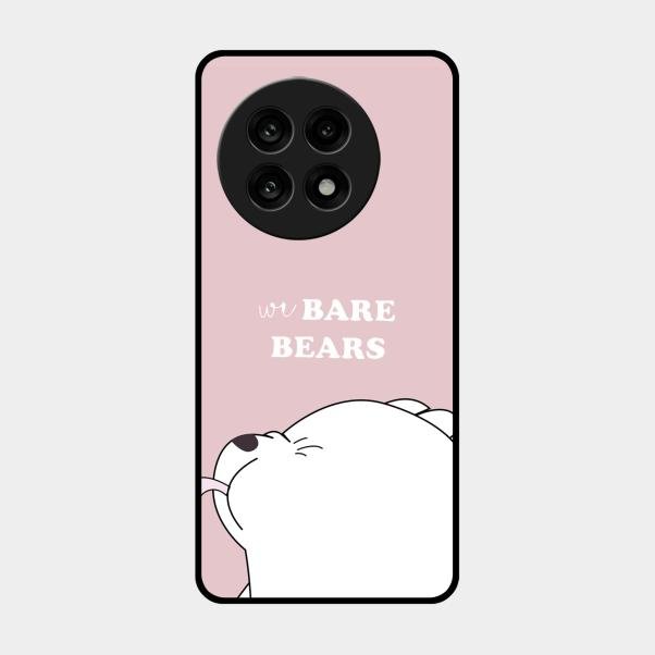We Bare Bears Pink Glossy Metal Case Cover For Oneplus 13R 5G