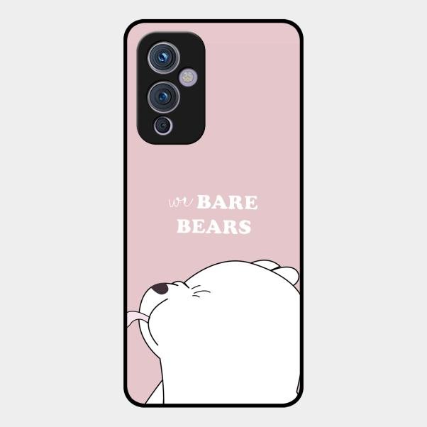 We Bare Bears Pink Glossy Metal Case Cover For Oneplus 9 5G