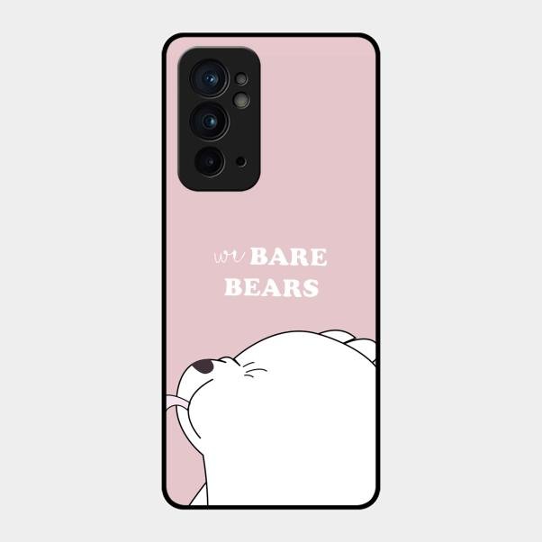 We Bare Bears Pink Glossy Metal Case Cover For Oneplus 9Rt 5G