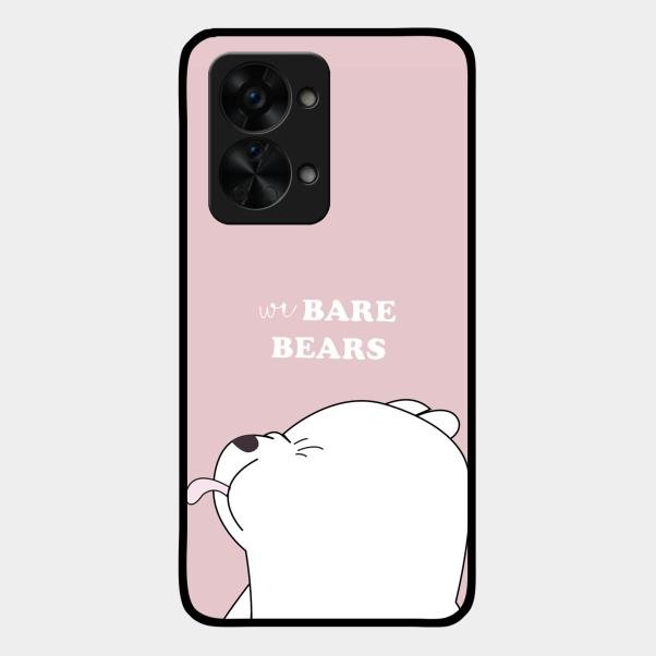 We Bare Bears Pink Glossy Metal Case Cover For Oneplus Nord 2T 5G