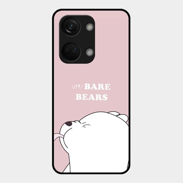 We Bare Bears Pink Glossy Metal Case Cover For Oneplus Nord 3 5G