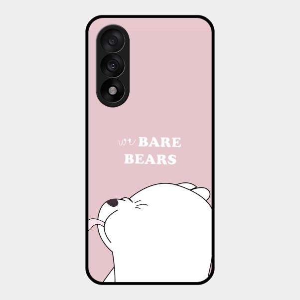 We Bare Bears Pink Glossy Metal Case Cover For Oneplus Nord 5 5G