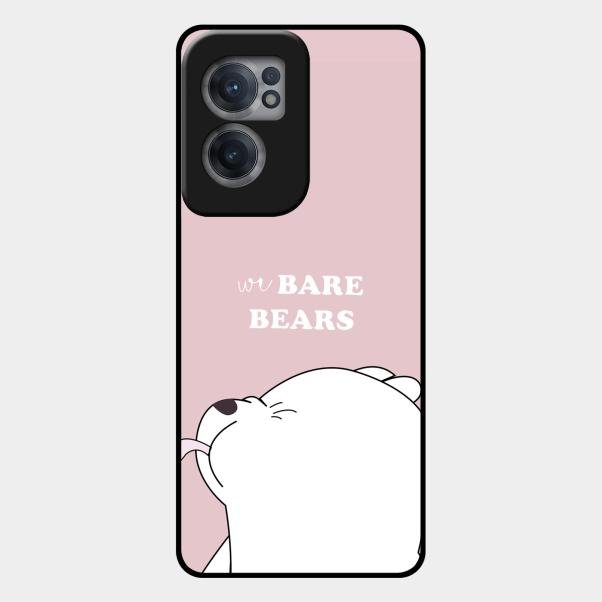 We Bare Bears Pink Glossy Metal Case Cover For Oneplus Nord Ce 2 5G