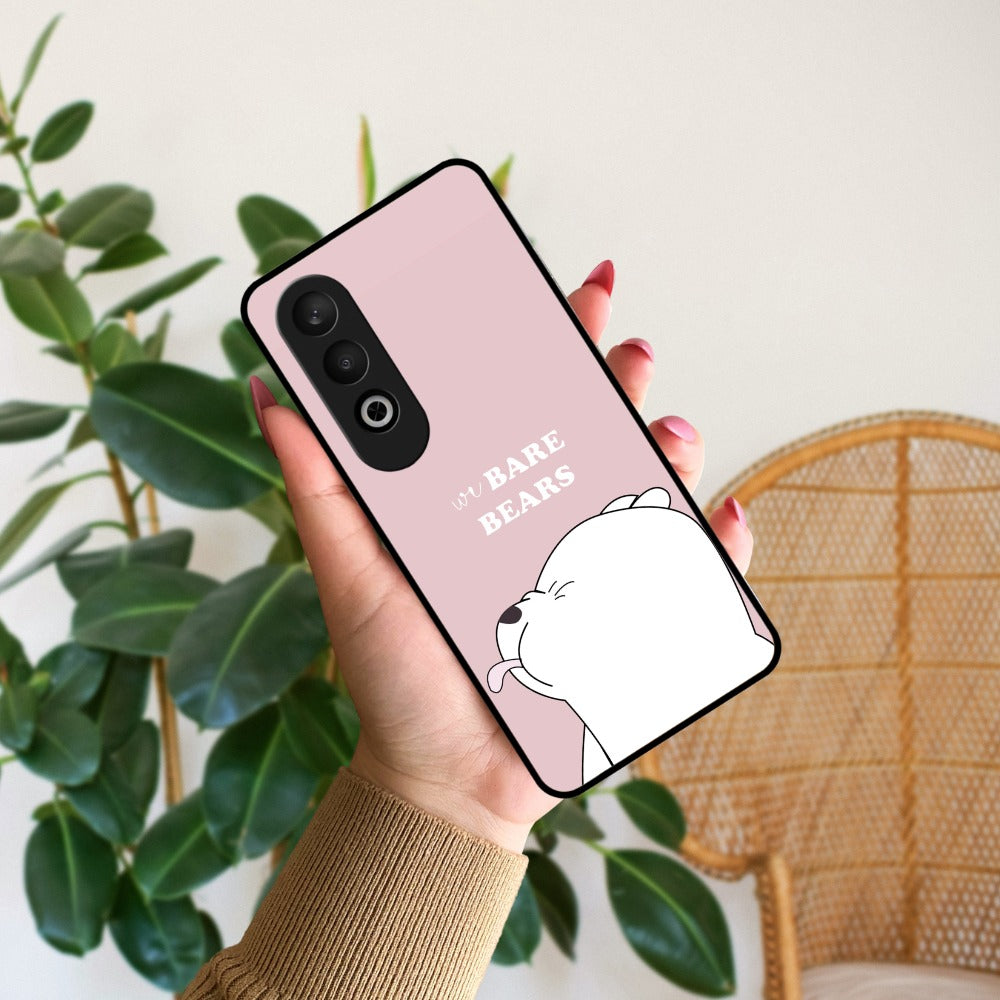 We Bare Bears Pink Glossy Metal Case Cover For OnePlus