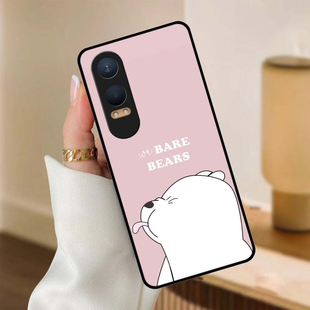 We Bare Bears Pink Glossy Metal Case Cover For OnePlus