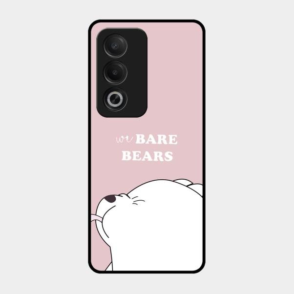 We Bare Bears Pink Glossy Metal Case Cover For Oppo A3 Pro 5G