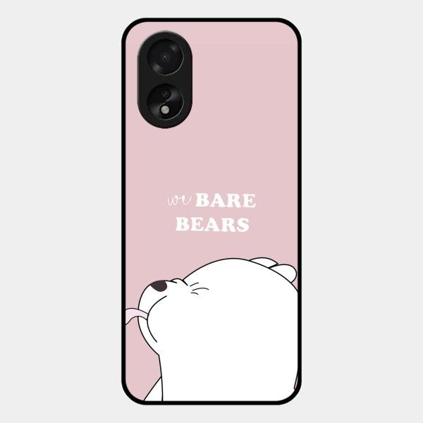 We Bare Bears Pink Glossy Metal Case Cover For Oppo A38