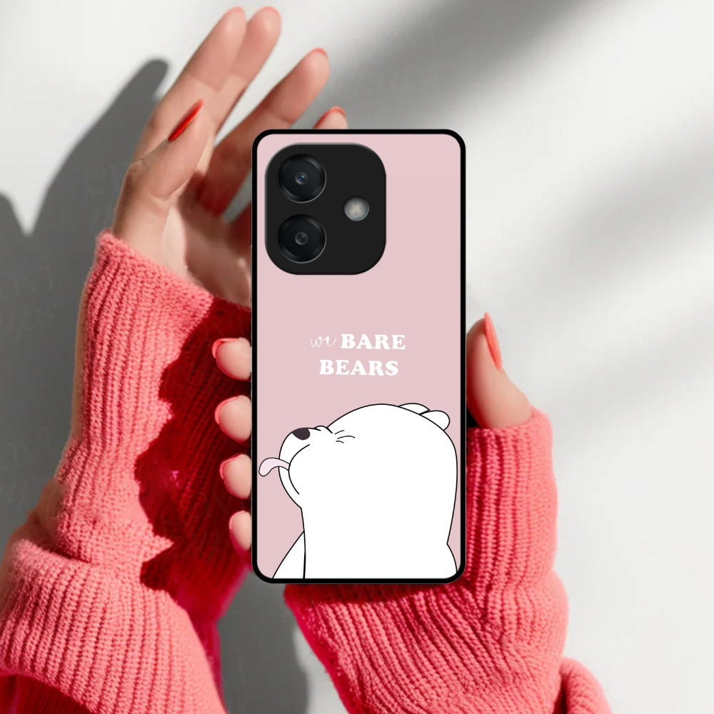 We Bare Bears Pink Glossy Metal Case Cover For Oppo
