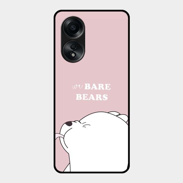 We Bare Bears Pink Glossy Metal Case Cover For Oppo A58