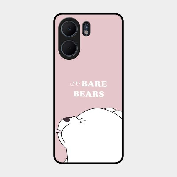 We Bare Bears Pink Glossy Metal Case Cover For Oppo A5X 5G