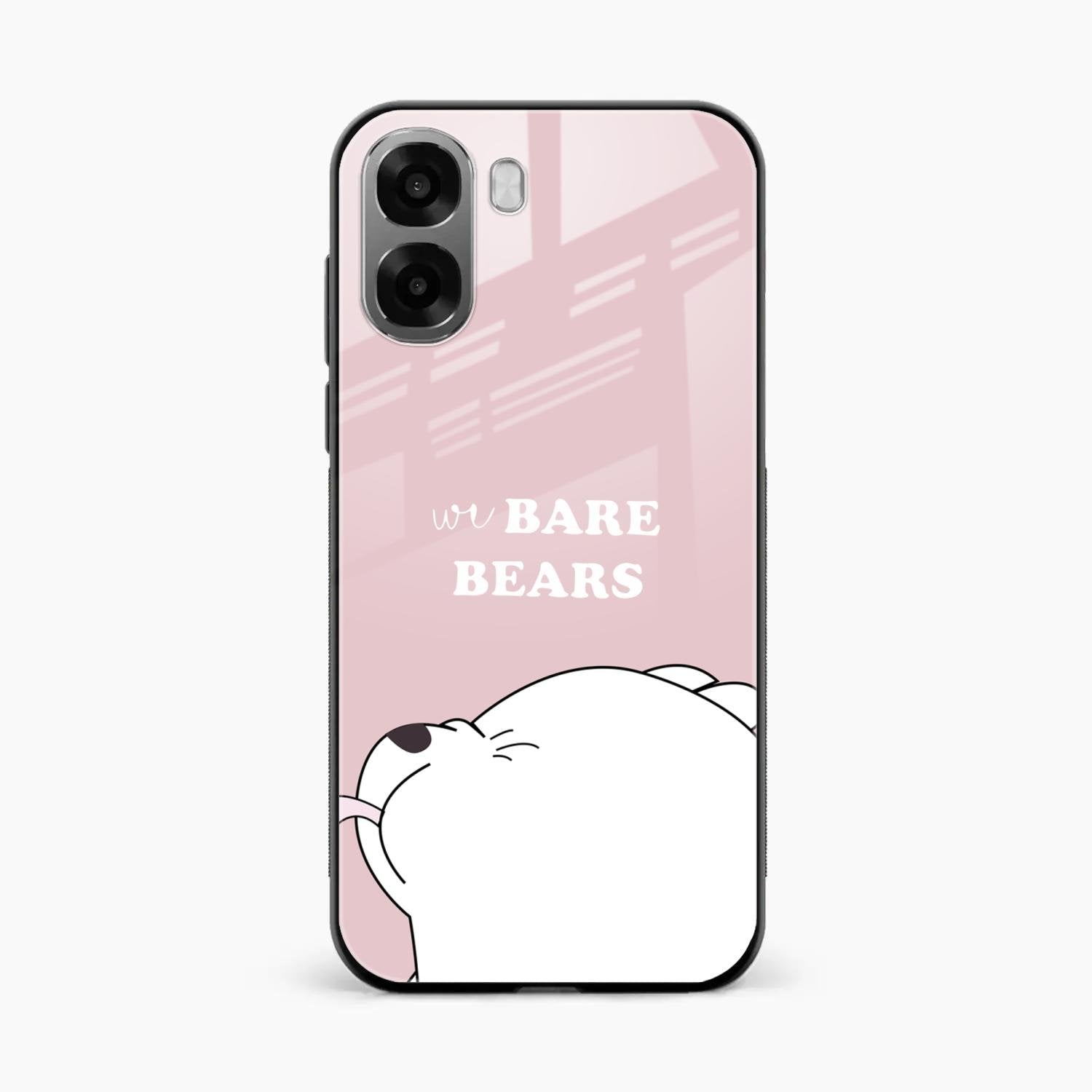 We Bare Bears Pink Glossy Metal Case Cover For Oppo A6X 5G