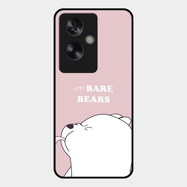 We Bare Bears Pink Glossy Metal Case Cover For Oppo A79 5G