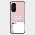 We Bare Bears Pink Glossy Metal Case Cover For Oppo F23 5G