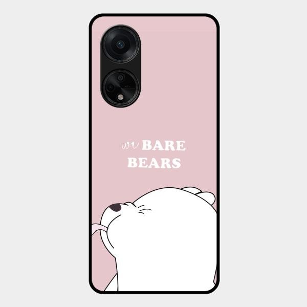 We Bare Bears Pink Glossy Metal Case Cover For Oppo F23 5G