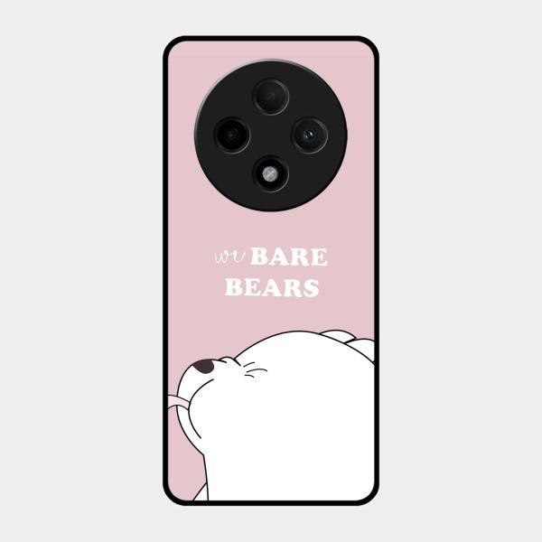 We Bare Bears Pink Glossy Metal Case Cover For Oppo F27 Pro Plus 5G