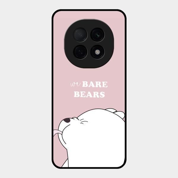 We Bare Bears Pink Glossy Metal Case Cover For Oppo F29 Pro 5G